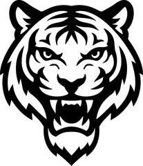 Fototapeta premium Tiger head vector icon logo isolated on a white background
