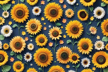 Vibrant Sunflower Backgrounds for Bright and Cheerful Spring Designs