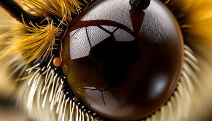Close Up Bee Compound Eye Detail