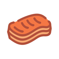 Slice of salmon fish illustration, cooking ingredient