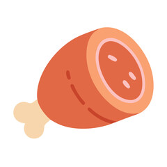 Cartoon Ham Hock, Meat Cut, Food Item