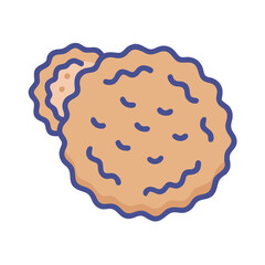 Cartoon cookie illustration isolated on a black background