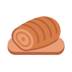 Swiss roll cake vector illustration on black background