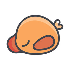 Sleeping Duck Cartoon Illustration Vector on Black Background