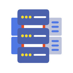 Obraz premium Data server illustration in flat design with blue colors 