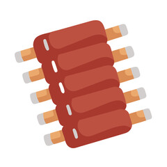 Delicious Barbecue Ribs Illustration on Black Background