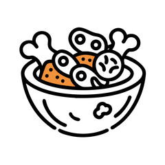 Abstract orange cutout shape on black background illustration