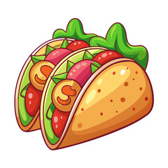 Cartoon Tacos: Colorful and delicious Mexican Food Icon