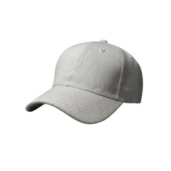 Fototapeta premium A classic, minimalist white baseball cap, ready for customization, displaying a clean and simple style against a plain white background.
