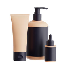 Skincare Cosmetic Set with Cream Bottles and Dropper