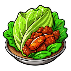 Delicious Cartoon Ssam: Korean Lettuce Wraps with Meat