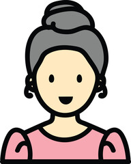 Obraz premium Icon single vector art people black line and color man woman pastel