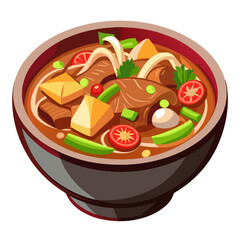 Traditional Filipino Sinigang Stew: Vector Illustration