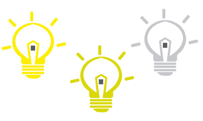 light bulb set on white background