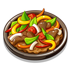 Delicious stir fry dish with vegetables and meat