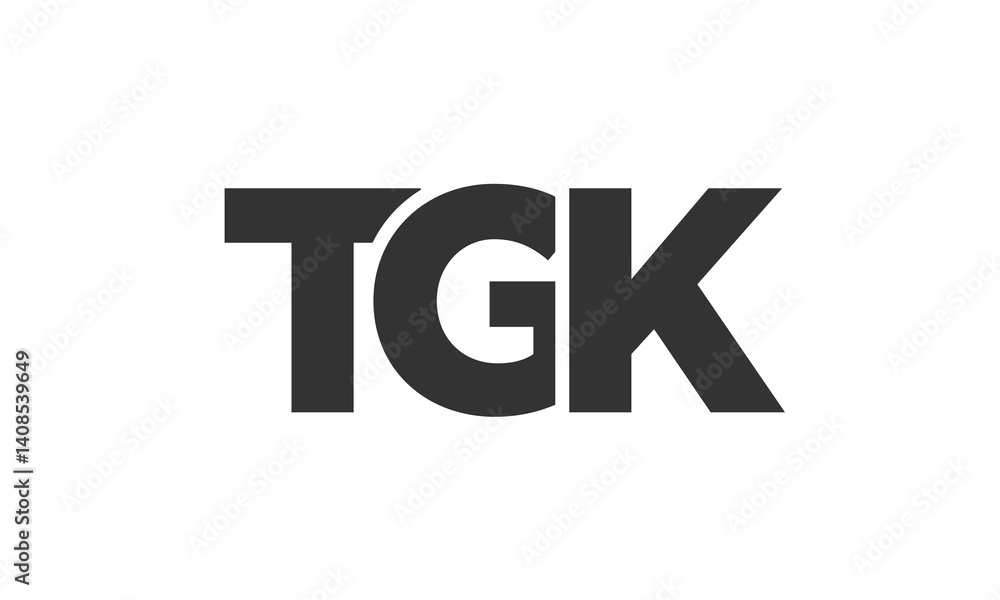 Poster tgk logo design template with strong and modern bold text. initial based vector logotype featuring s