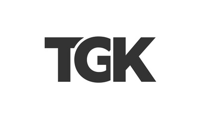 TGK logo design template with strong and modern bold text. Initial based vector logotype featuring simple and minimal typography. Trendy company identity.