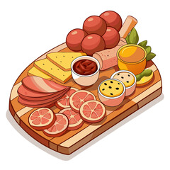 Delicious Charcuterie Board with Meat, Cheese, and Fruit