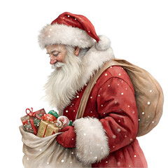 Santa Claus Christmas Illustration isolated on transparent background