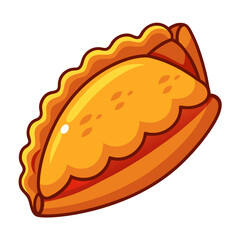 Delicious Cartoon Empanada or Turnover Vector Illustration