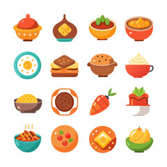 Variety of Food Illustrations of Different Dishes