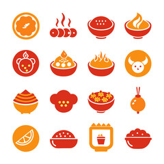 Chinese and Japanese icons, food and culture related