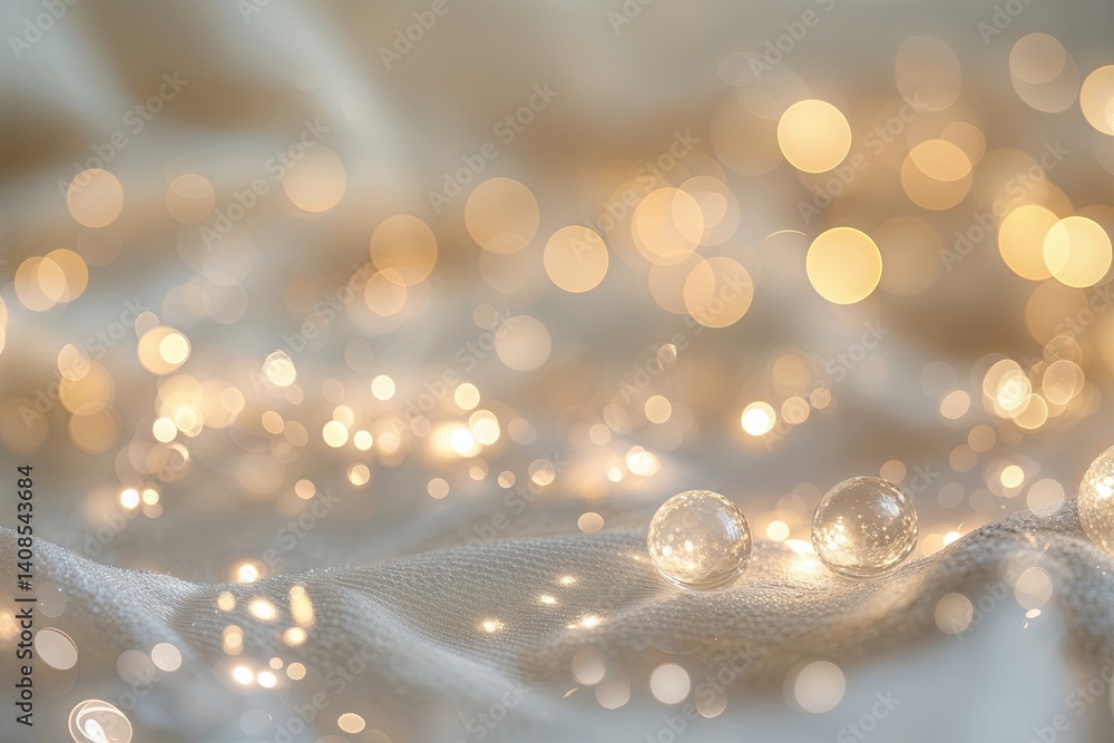 Poster serene bokeh light effects on soft cream backgrounds for a calming atmosphere