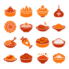 Asian Food Icon Set: Delicious Dishes and Treats