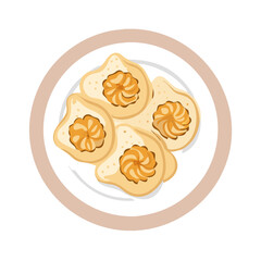 Illustration of Rosca de Reyes on a plate
