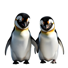 Happy Penguin Friends Side by Side in Winter Scene