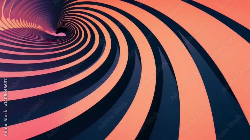Poster mesmerizing abstract design with swirling patterns in vibrant orange and black, showcasing depth and