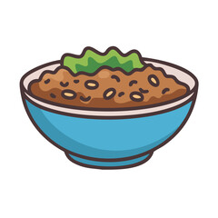 Bowl of delicious chili with green leafy topping