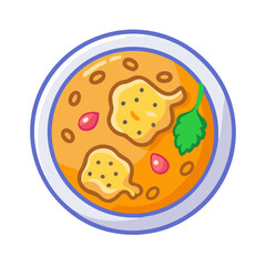 Dal Baati Churma vector illustration, Indian cuisine design