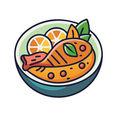 Grilled Salmon Bowl with Oranges and Basil Icon