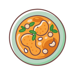 Cartoon Kidney Bean Soup Bowl Illustration Design