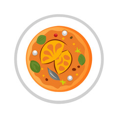 Delicious Tom Yum Soup in Bowl Vector Illustration
