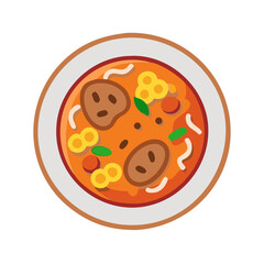 Illustration of a Plate of Delicious Soup