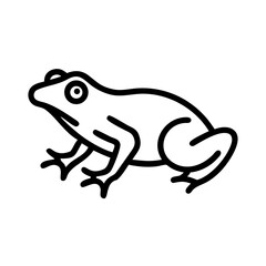Naklejka premium Simple Frog Illustration in Black and White for Pet Products 