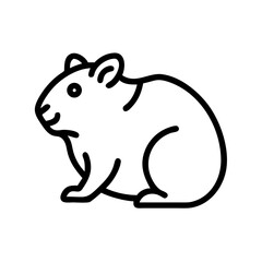 Obraz premium Cute hamster drawing sitting against a simple white background 