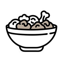 Abstract Mountain Range Icon in Beige on Black