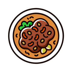 Delicious Chili Bowl with Beans, Served on Black