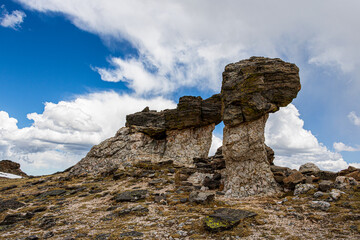 Mushroom Rocks formation seen on Tundra World Nature Trail - Roger Toll Memorial Trail at Rocky Mountain National Park.