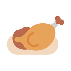 Roasted Chicken Illustration: Thanksgiving, Holiday, Food, and Meal
