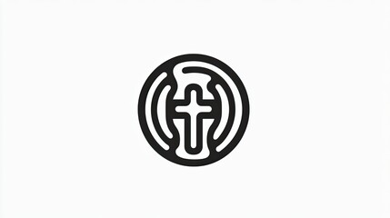 Fototapeta premium Circular christian symbol with a maze-like design.