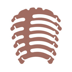 Minimalist Rib Cage Illustration in Brown on Black