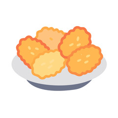 Delicious golden chicken nuggets on a white plate