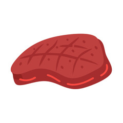 Grilled steak icon, juicy steak, barbecue, cooking concept