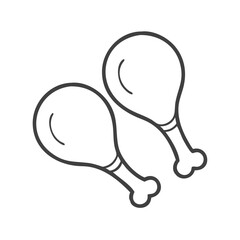 Outlined Fried Chicken Drumsticks on a Black Background