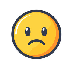Fototapeta premium Modern illustration of flat face emoticons, colored icons suitable for website design, featuring a simple design on a transparent background in PNG format