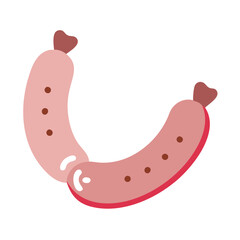 Cartoon Sausages Illustration, Food, Meat, Black Background